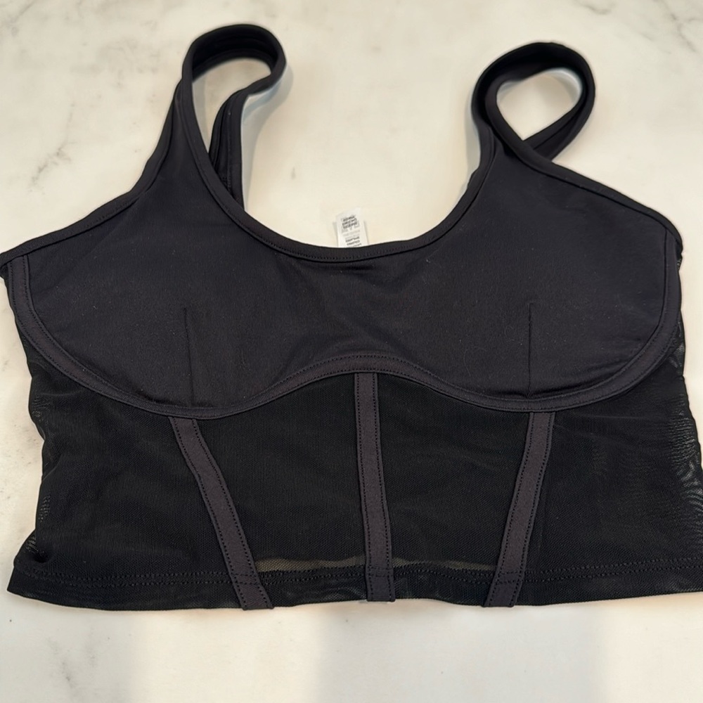 Alo mesh airbrush corset top